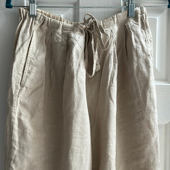 Valerie Stevens Tan Straight Leg Linen Pull On Pants Women’s PS Beach Travel - Picture 2 of 9